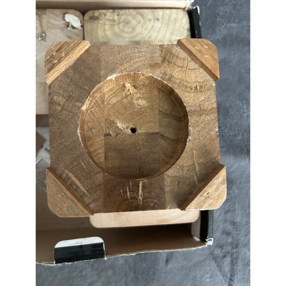 Richards Stackable Wood Bed Lifters Natural Honey Finish (Set of 4 lifters) - Picture 3 of 8